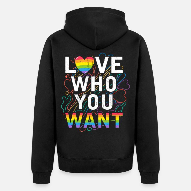 LGBT - Unisex Premium Bio Zip Hoodie - Schwarz