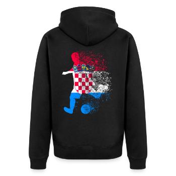 Croatie Football football footballeurs - Veste à capuche bio Premium Unisexe - noir - Dos - Nico (187cm)