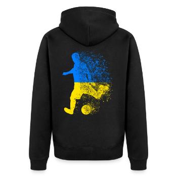 Ukraine football football football joueur de football - Veste à capuche bio Premium Unisexe - noir - Dos - Nico (187cm)