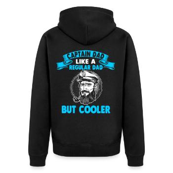 Captain Boat Owner Sailor Boat Yacht Ship - Unisex Premium Organic Zip Hoodie - black - Back - Nico (187cm)