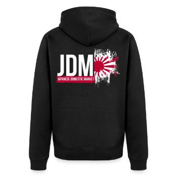 If one day the speed kills me.. / Paul Walker JDM - Unisex Premium Bio Zip Hoodie - Schwarz - Hinten - Nico (187cm)