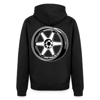If one day the speed kills me.. / Paul Walker JDM - Unisex Premium Bio Zip Hoodie - Schwarz - Hinten - Nico (187cm)