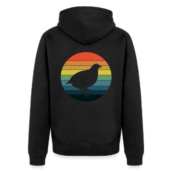 Wachtelhalter Wachtelzüchter Wachteln Geschenkidee - Unisex Premium Bio Zip Hoodie - Schwarz - Hinten - Nico (187cm)