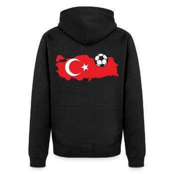 Turquie Drapeau Football Football Pays - Veste à capuche bio Premium Unisexe - noir - Dos - Nico (187cm)