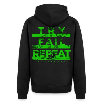 Try, Fail, Repeat. Wakeboard Wakeskate Ski nautique - Veste à capuche bio Premium Unisexe - noir - Dos - Nico (187cm)