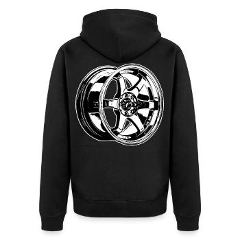 If one day the speed kills me.. / Paul Walker JDM - Unisex Premium Bio Zip Hoodie - Schwarz - Hinten - Nico (187cm)