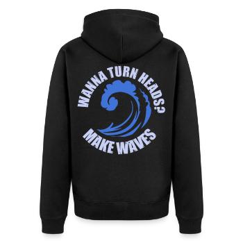 Rettungsschwimmer Schwimmlehrer Spruch Schwimmen - Unisex Premium Bio Zip Hoodie - Schwarz - Hinten - Nico (187cm)