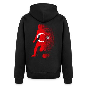 Turquie Football football footballeur - Veste à capuche bio Premium Unisexe - noir - Dos - Nico (187cm)