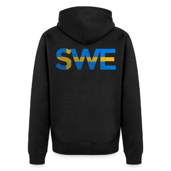Sweden SWE ensign flag footballer soccer - Unisex Premium Organic Zip Hoodie - black - Back - Nico (187cm)
