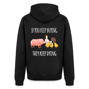 Vegan - Veste à capuche bio Premium Unisexe - noir - Dos - Nico (187cm)