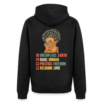 Vintage Juneteenth Femmes Noires American Pride - Veste à capuche bio Premium Unisexe - noir - Dos - Nico (187cm)