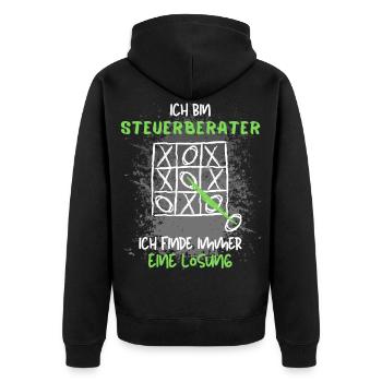Steuerberater - Lustiges Steuer-Beratung - Unisex Premium Bio Zip Hoodie - Schwarz - Hinten - Nico (187cm)