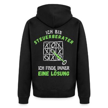Steuerberater - Lustiges Steuer-Beratung - Unisex Premium Bio Zip Hoodie - Schwarz - Hinten - Nico (187cm)