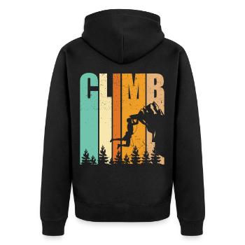 Geschenk Kletterer Boulderer klettern bouldern - Unisex Premium Bio Zip Hoodie - Schwarz - Hinten - Nico (187cm)