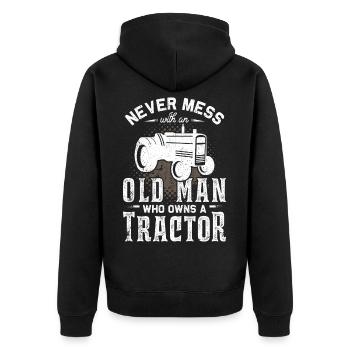Tracteur - Veste à capuche bio Premium Unisexe - noir - Dos - Nico (187cm)