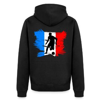 France Drapeau Football football footballeurs - Veste à capuche bio Premium Unisexe - noir - Dos - Nico (187cm)