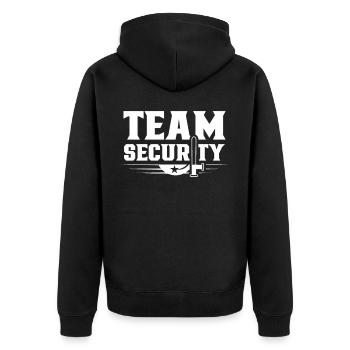 Team Security Security Security Security Guard - Unisex Premium Organic Zip Hoodie - black - Back - Nico (187cm)