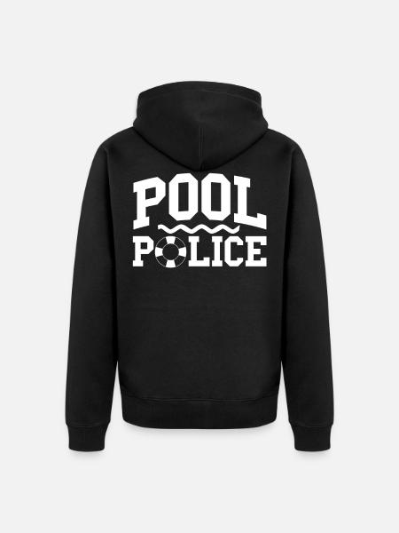 Swimming Swimmer Swim Pool Police - Unisex Premium Organic Zip Hoodie - black