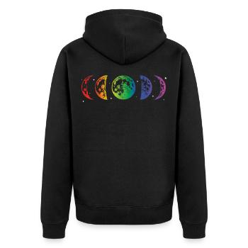 Not A Moon Phase LBGTQ Gay Rights Rainbow Pride As - Unisex Premium Bio Zip Hoodie - Schwarz - Hinten - Nico (187cm)
