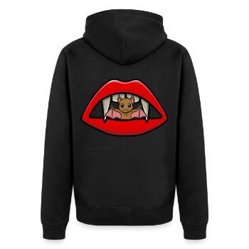 Vampir Karpaten Blutsauger Fledermaus Kind - Unisex Premium Bio Zip Hoodie - Schwarz - Hinten - Nico (187cm)