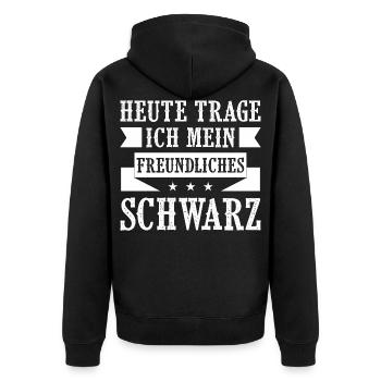 Schwarz Frau Weihnachten Geburtstag Geschenk Idee - Unisex Premium Bio Zip Hoodie - Schwarz - Hinten - Nico (187cm)