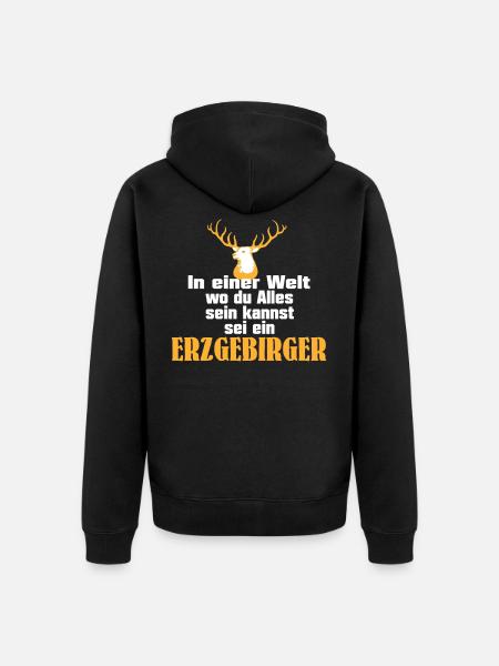 erzgebirger - Unisex Premium Bio Zip Hoodie - Schwarz