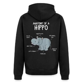 Hippo, cadeau drôle de T-shirt d'hippopotame - Veste à capuche bio Premium Unisexe - noir - Dos - Nico (187cm)