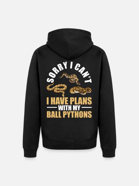 Pläne Mit Meinen Königspythons Schlangenboa - Unisex Premium Bio Zip Hoodie - Schwarz