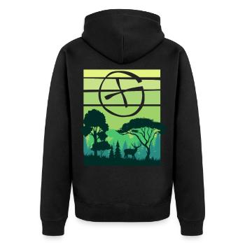 Geocaching Container Treasure Hunting GPS Map Geoc - Unisex Premium Bio Zip Hoodie - Schwarz - Hinten - Nico (187cm)