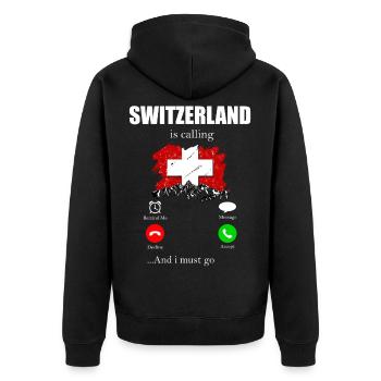 Suisse - Veste à capuche bio Premium Unisexe - noir - Dos - Nico (187cm)
