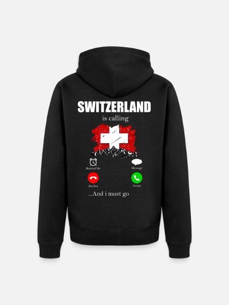 Switzerland - Unisex Premium Organic Zip Hoodie - black