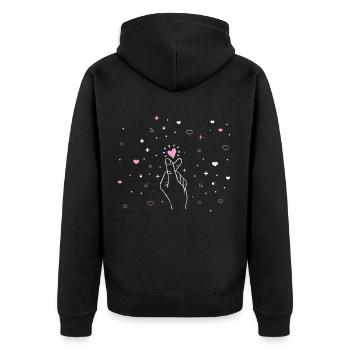 K-Pop - Veste à capuche bio Premium Unisexe - noir - Dos - Nico (187cm)