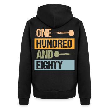 Dart Dartboard Dart - Unisex Premium Organic Zip Hoodie - black - Back - Nico (187cm)