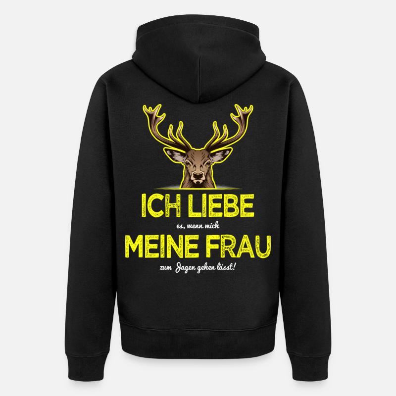 Jäger Sprüche - Unisex Premium Bio Zip Hoodie - Schwarz