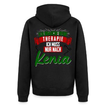 Kenia Urlaub Kenya - Unisex Premium Bio Zip Hoodie - Schwarz - Hinten - Nico (187cm)