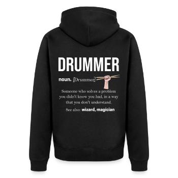 Drums Music Drummer Band Gift Set de batterie - Veste à capuche bio Premium Unisexe - noir - Dos - Nico (187cm)