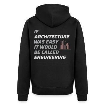 Architekt ArchitekturStudent Architektur Funny - Unisex Premium Bio Zip Hoodie - Schwarz - Hinten - Nico (187cm)