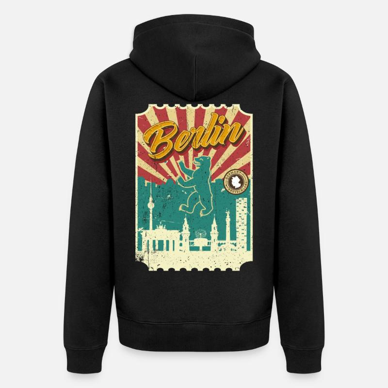 Berlin - Veste à capuche bio Premium Unisexe - noir