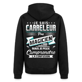 Carreleur de Carrelage Humour - Veste à capuche bio Premium Unisexe - noir - Dos - Nico (187cm)