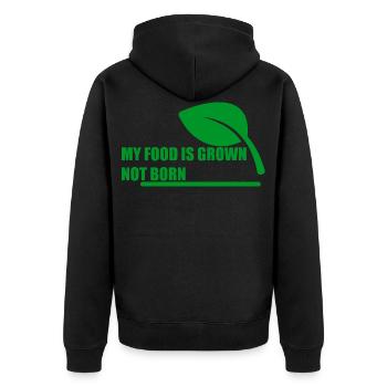 My Food Is Grown, Not Born 2 - Veste à capuche bio Premium Unisexe - noir - Dos - Nico (187cm)
