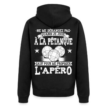 Petanque Pétanque - Veste à capuche bio Premium Unisexe - noir - Dos - Nico (187cm)