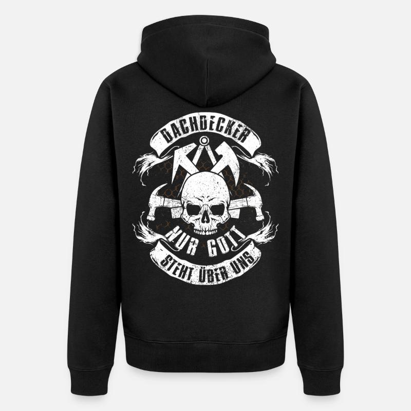 Dachdecker - Unisex Premium Bio Zip Hoodie - Schwarz