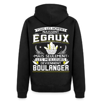Boulanger Humour Boulangerie - Veste à capuche bio Premium Unisexe - noir - Dos - Nico (187cm)