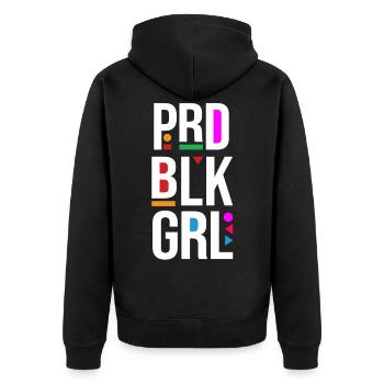 Prd Blk Grl Proud Black Girl Word - Unisex Premium Organic Zip Hoodie - black - Back - Nico (187cm)