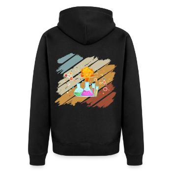 Chemie - Unisex Premium Bio Zip Hoodie - Schwarz - Hinten - Nico (187cm)