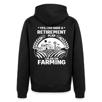 Retraités Agriculture - Veste à capuche bio Premium Unisexe - noir - Dos - Nico (187cm)