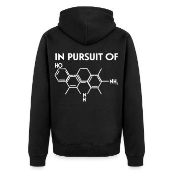 Streben nach Glück Molekül Chemie Atome Glücklich - Unisex Premium Bio Zip Hoodie - Schwarz - Hinten - Nico (187cm)