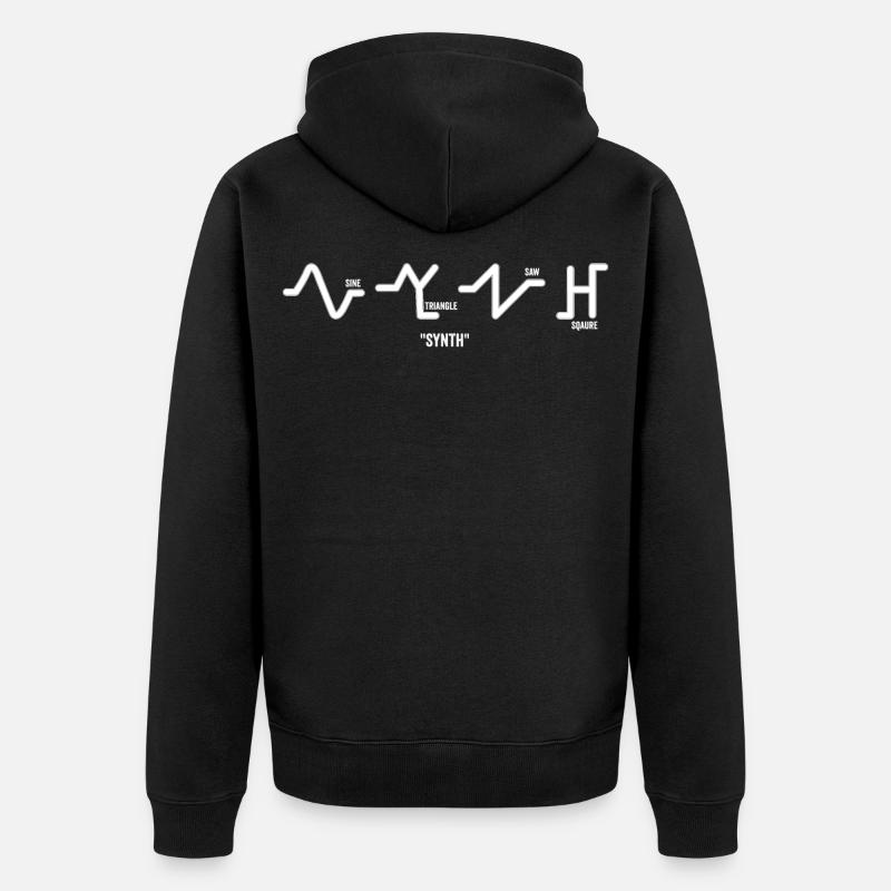 Synth Waves - Unisex Premium Bio Zip Hoodie - Schwarz