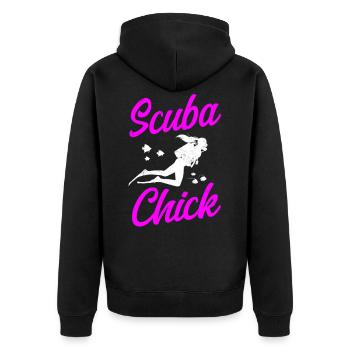 Diving Diver Girl Scuba Chick - Unisex Premium Bio Zip Hoodie - Schwarz - Hinten - Nico (187cm)