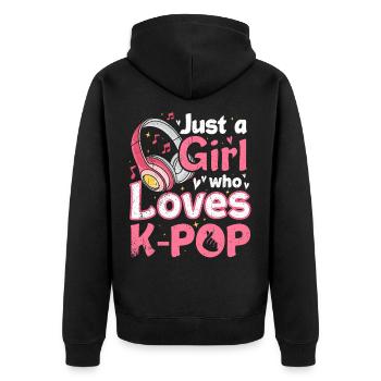 K-Pop - Veste à capuche bio Premium Unisexe - noir - Dos - Nico (187cm)